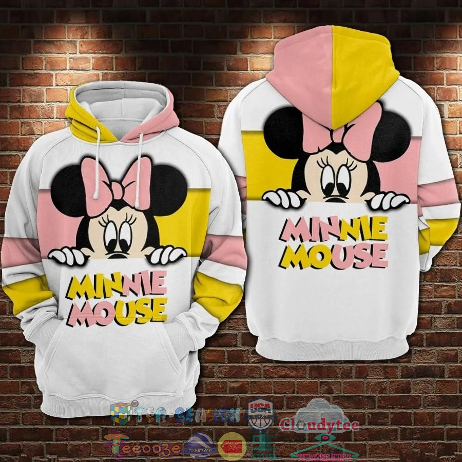 Minnie Mouse Pink Yellow 3D Hoodie Minnie Mouse Pink Yellow 3D Hoodie