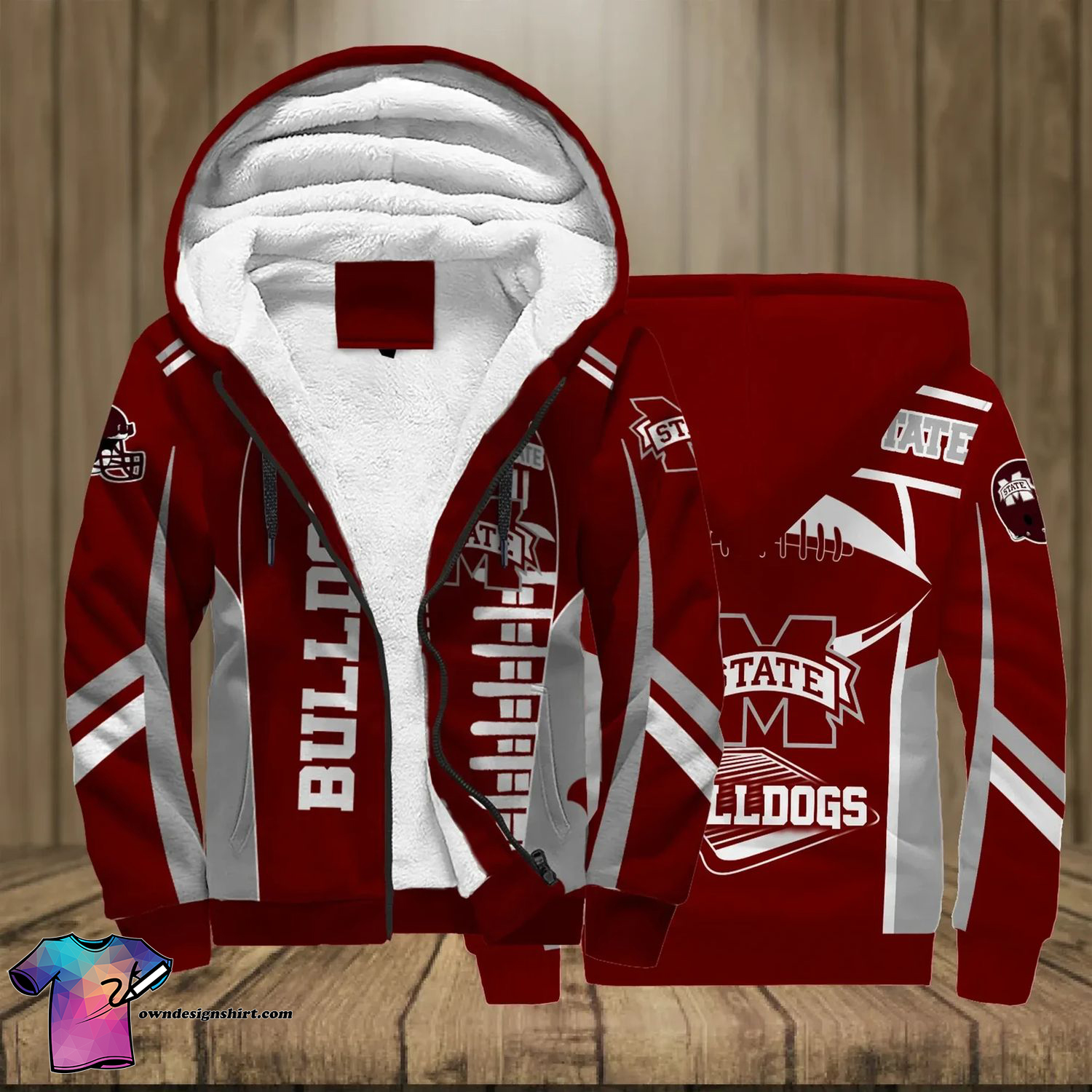 Mississippi State Bulldogs Football Team Full Print Fleece Hoodie Mississippi State Bulldogs Football Team Full Print Fleece Hoodie
