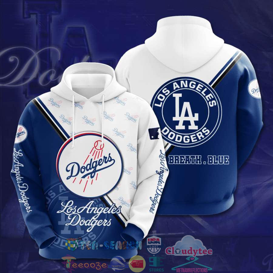 Mlb Los Angeles Dodgers Live Breath Blue Hoodie 3D Mlb Los Angeles Dodgers Live Breath Blue Hoodie 3D