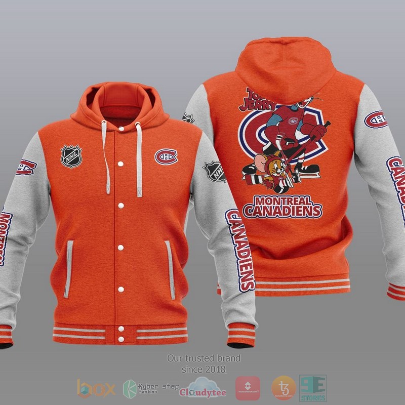 Montreal Canadiens Nhl Tom And Jerry Baseball Hoodie Jacket Montreal Canadiens Nhl Tom And Jerry Baseball Hoodie Jacket