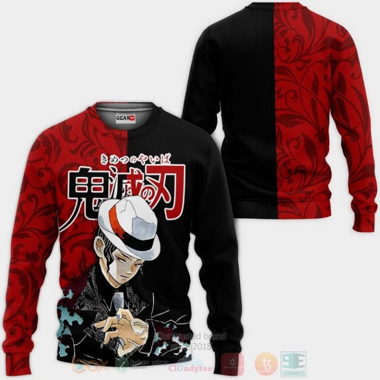 Muzan-Kibutsuji-Custom-Kimetsu-Anime-Red-Black-3D-Hoodie-Bomber-Jacket-2