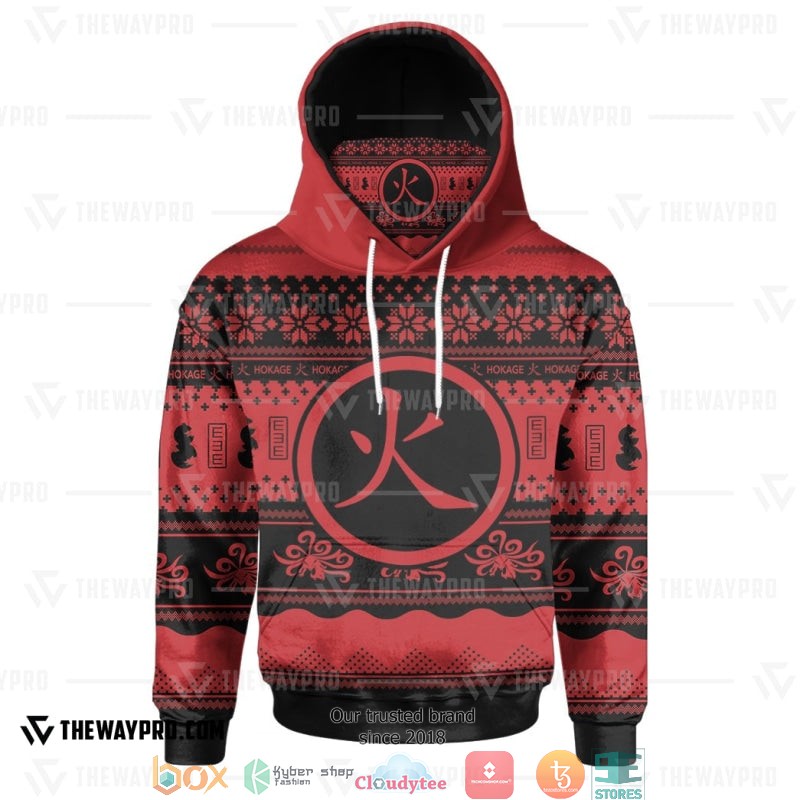 Naruto Hokage Ugly Pattern Snood Hoodie Naruto Hokage Ugly Pattern Snood Hoodie