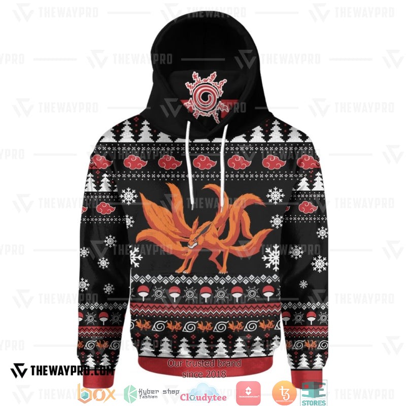 Naruto Nine-Tailed Christmas Ugly Pattern Snood Hoodie Naruto Nine-Tailed Christmas Ugly Pattern Snood Hoodie