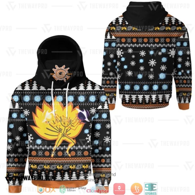 Naruto-Shippuden-Asura-Kurama-Mode-Christmas-Ugly-Pattern-Snood-Hoodie-3
