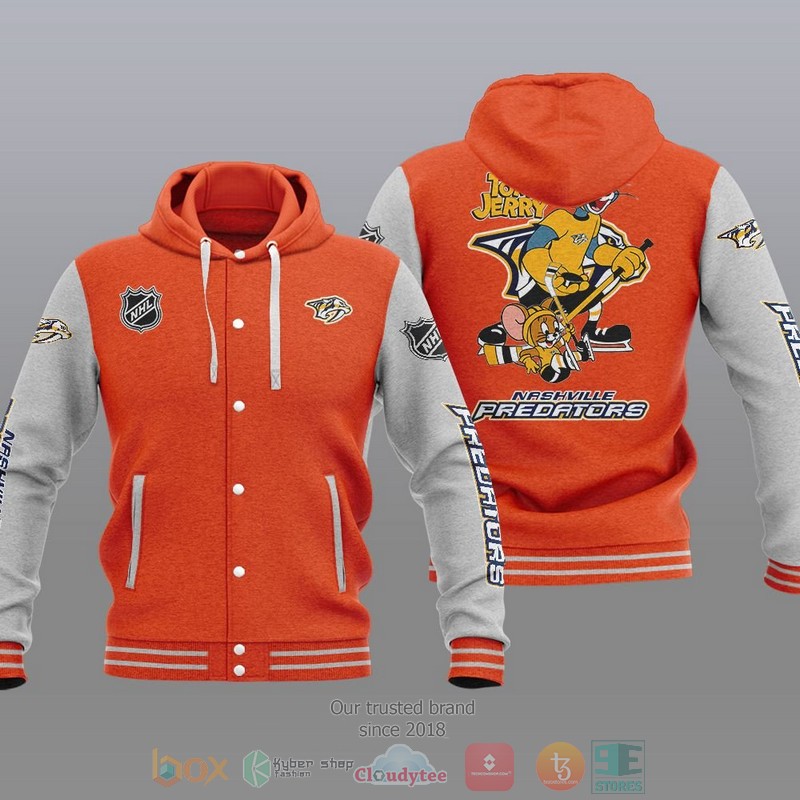Nashville Predators Nhl Tom And Jerry Baseball Hoodie Jacket Nashville Predators Nhl Tom And Jerry Baseball Hoodie Jacket