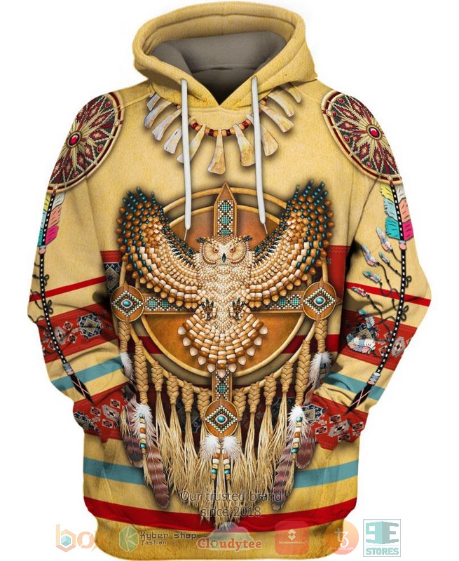 Native-American-Owl-3D-Hoodie-1