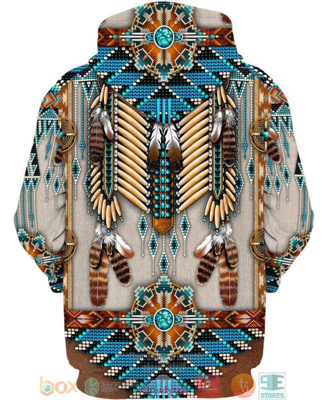 Native-American-Pattern-Brown-Grey-3D-Hoodie-2