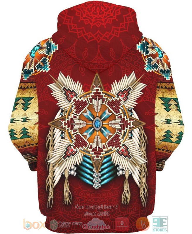 Native American Pattern Red 3D Hoodie Native American Pattern Red 3D Hoodie