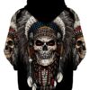 Native American Skull Black 3D Hoodie