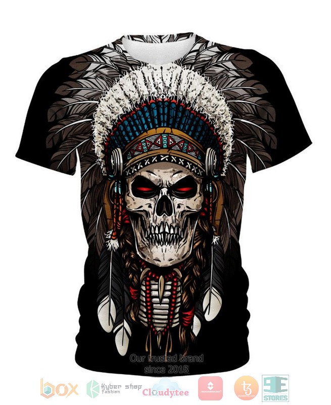 Native American Skull Black 3D Shirt Native American Skull Black 3D Shirt