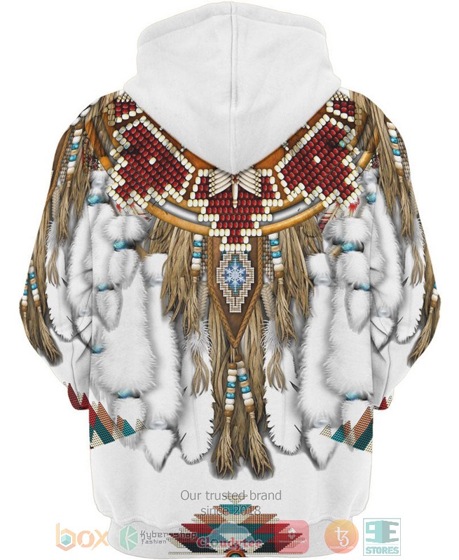 Native American White 3D Hoodie Native American White 3D Hoodie