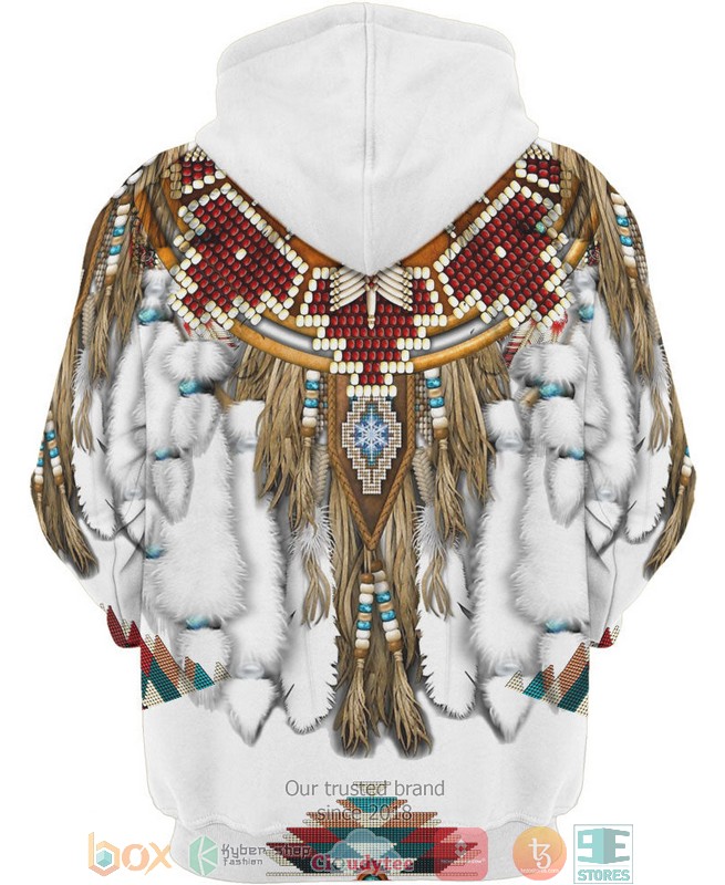 Native American White Pattern 3D Hoodie Native American White Pattern 3D Hoodie