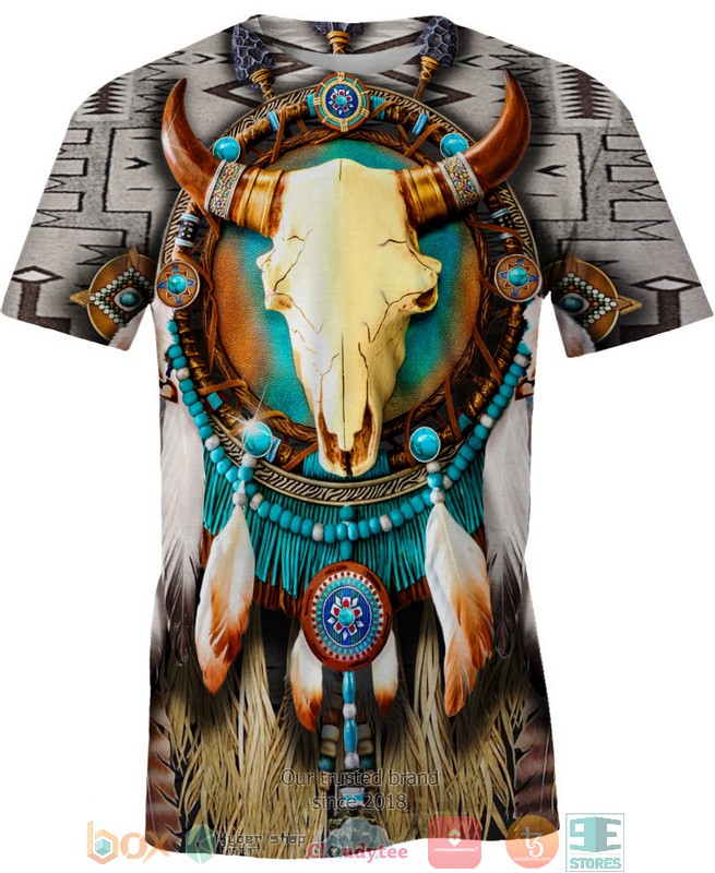 Native-Bison-Skull-3D-Shirt-Hoodie-2