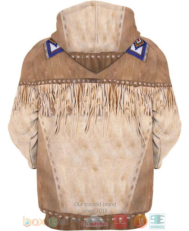 Native Buckskin Beaded 3D Hoodie Native Buckskin Beaded 3D Hoodie