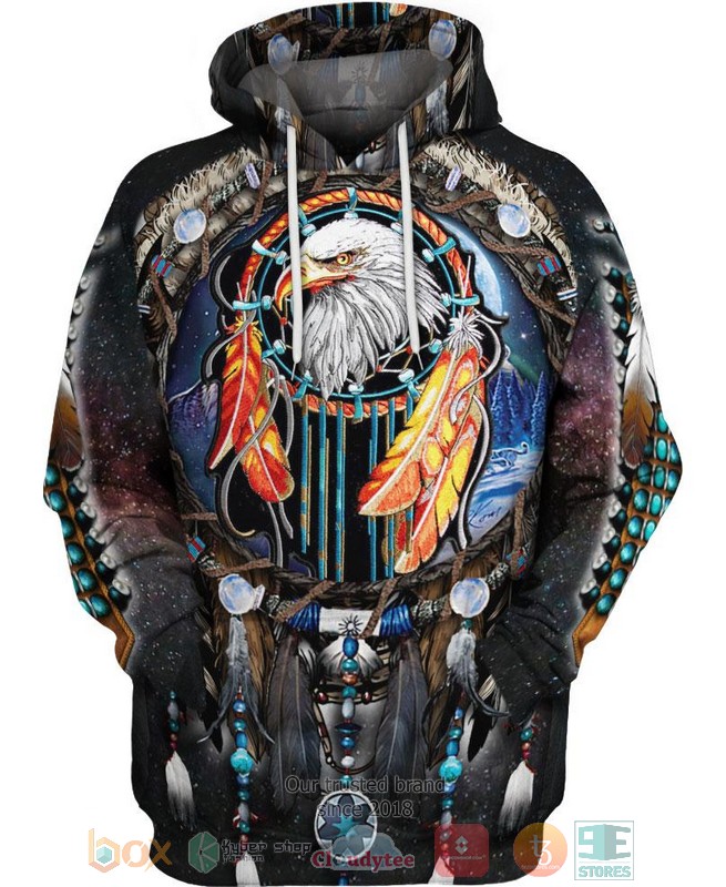 Native-Eagle-Dreamcatcher-Black-3D-Hoodie-1