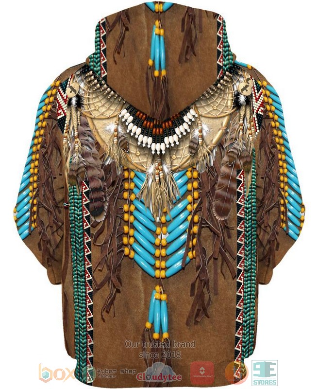 Native Fringed Motifs Brown 3D Hoodie Native Fringed Motifs Brown 3D Hoodie