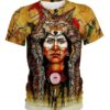 Native Fur Hat American 3D Shirt