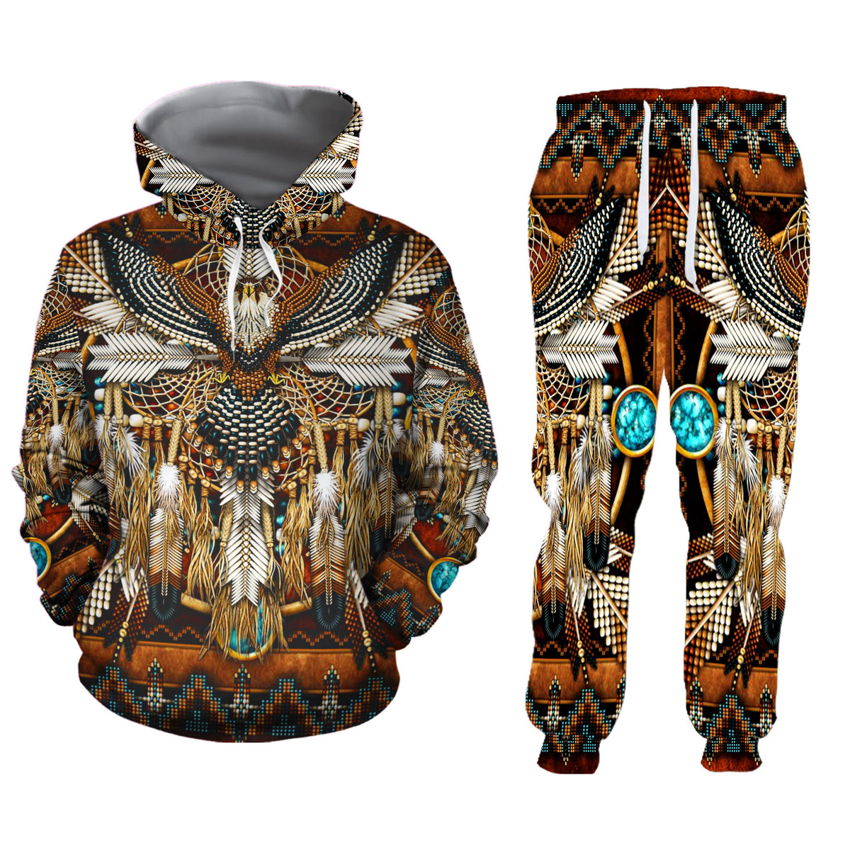 Native Owl Red 3D Hoodie And Sweatpants Set Native Owl Red 3D Hoodie And Sweatpants Set