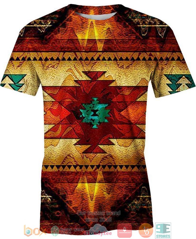 Native-Pattern-Red-Yellow-3D-Shirt-Hoodie-2