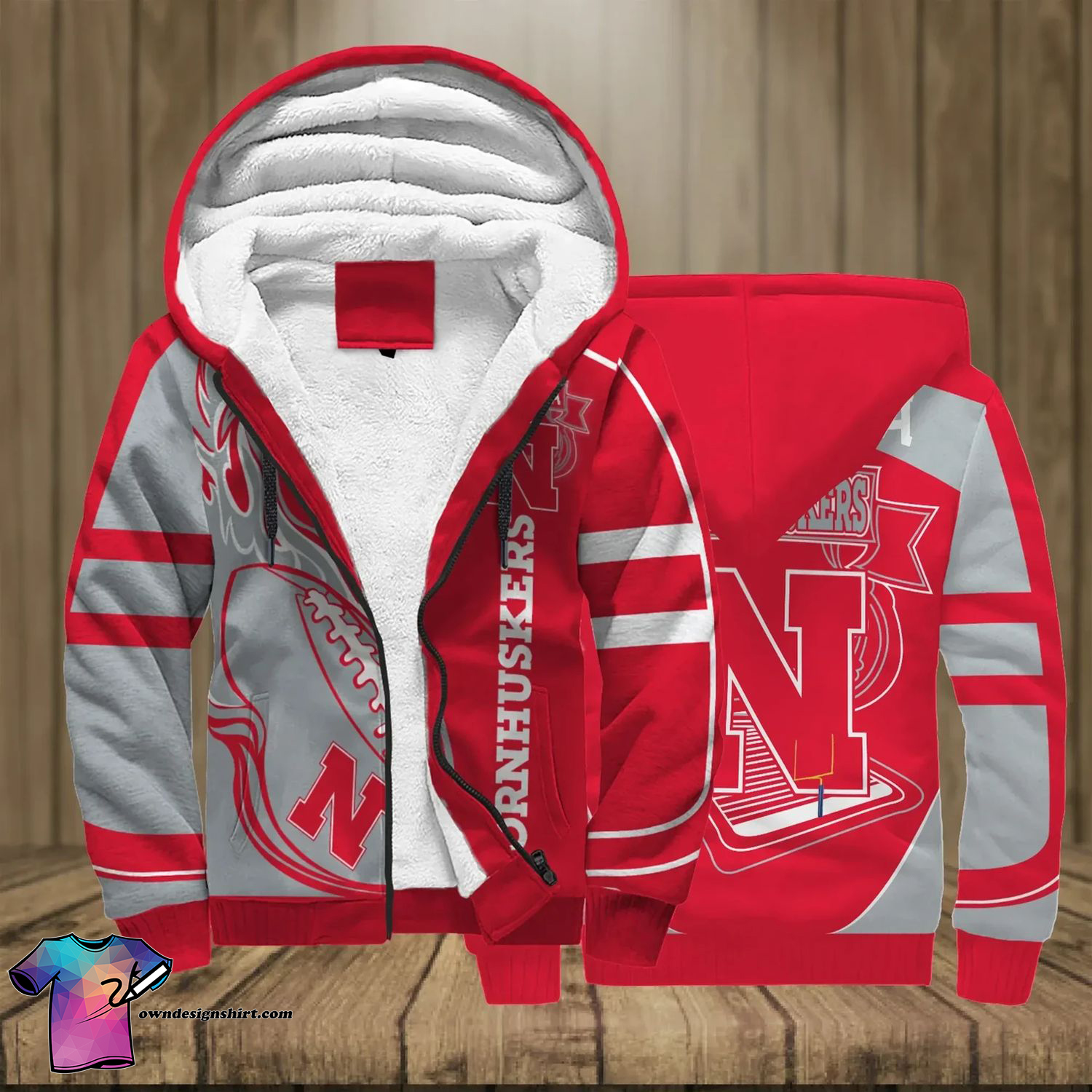 Nebraska Cornhuskers Sports Full Print Fleece Hoodie Nebraska Cornhuskers Sports Full Print Fleece Hoodie