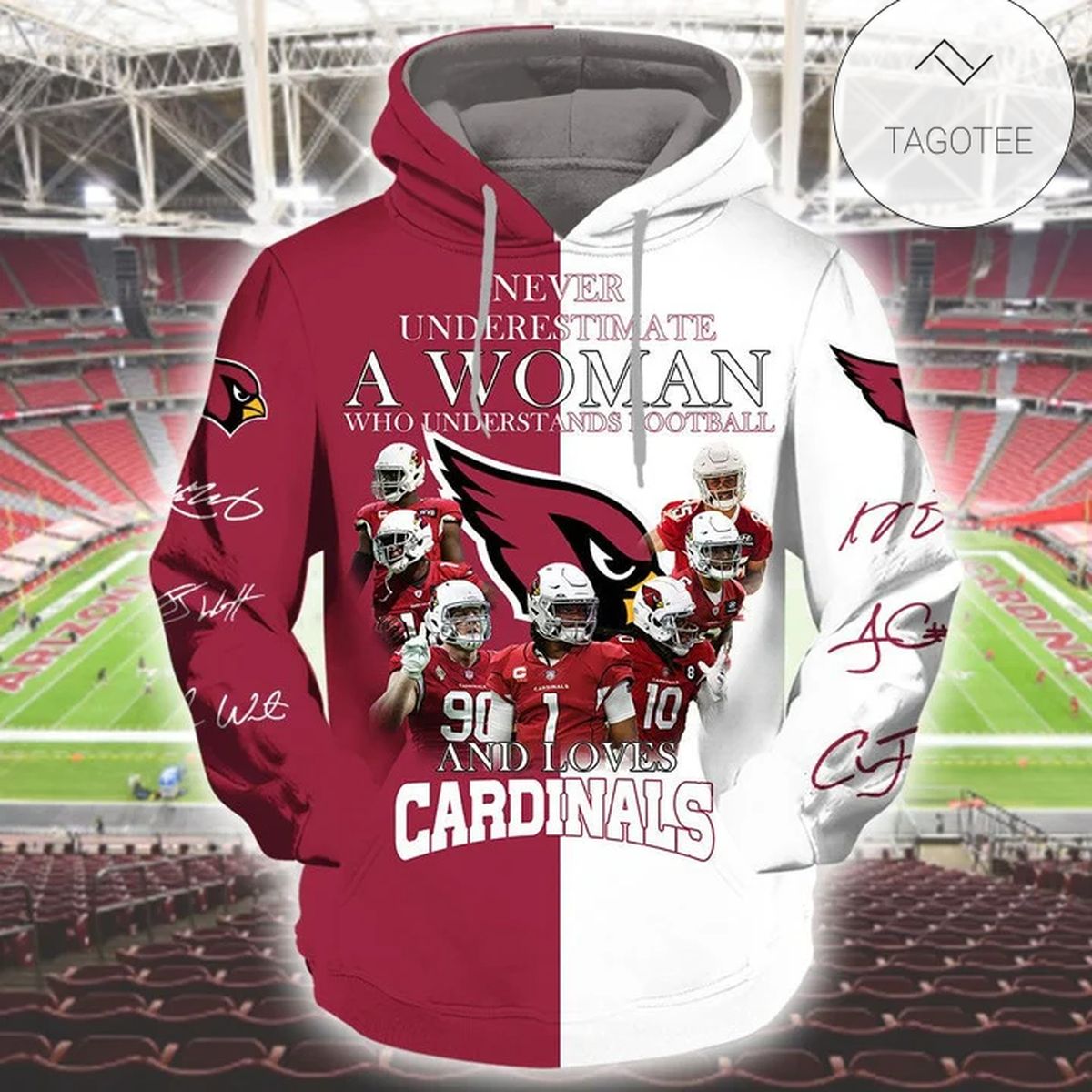 Never Underestimate A Woman Who Understands Football And Loves Cardinals Hoodie Never Underestimate A Woman Who Understands Football And Loves Cardinals Hoodie