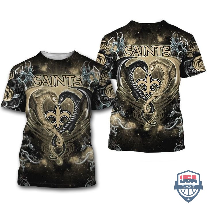 New Orleans Saints Dragon Nfl 3D Hoodie T-Shirt New Orleans Saints Dragon Nfl 3D Hoodie T-Shirt