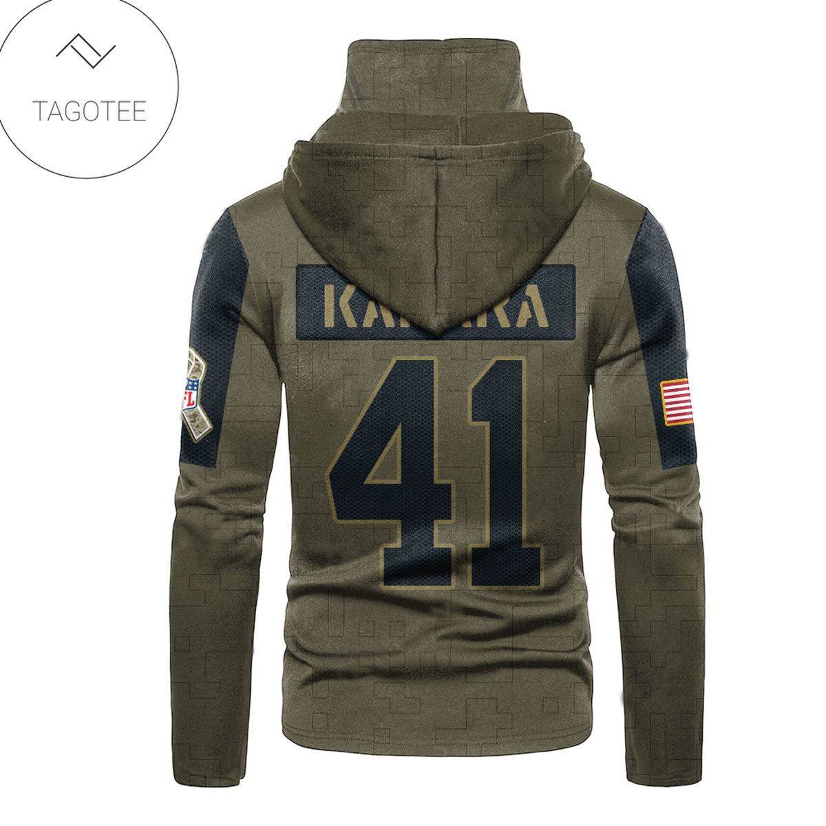 New Orleans Saints Number 41 Alvin Kamara Mask Hoodie New Orleans Saints Number 41 Alvin Kamara Mask Hoodie