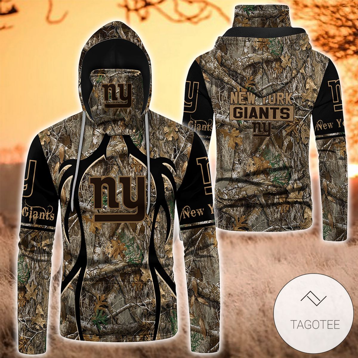 New York Giants Camouflage Pattern Mask Gaiter Hoodie New York Giants Camouflage Pattern Mask Gaiter Hoodie