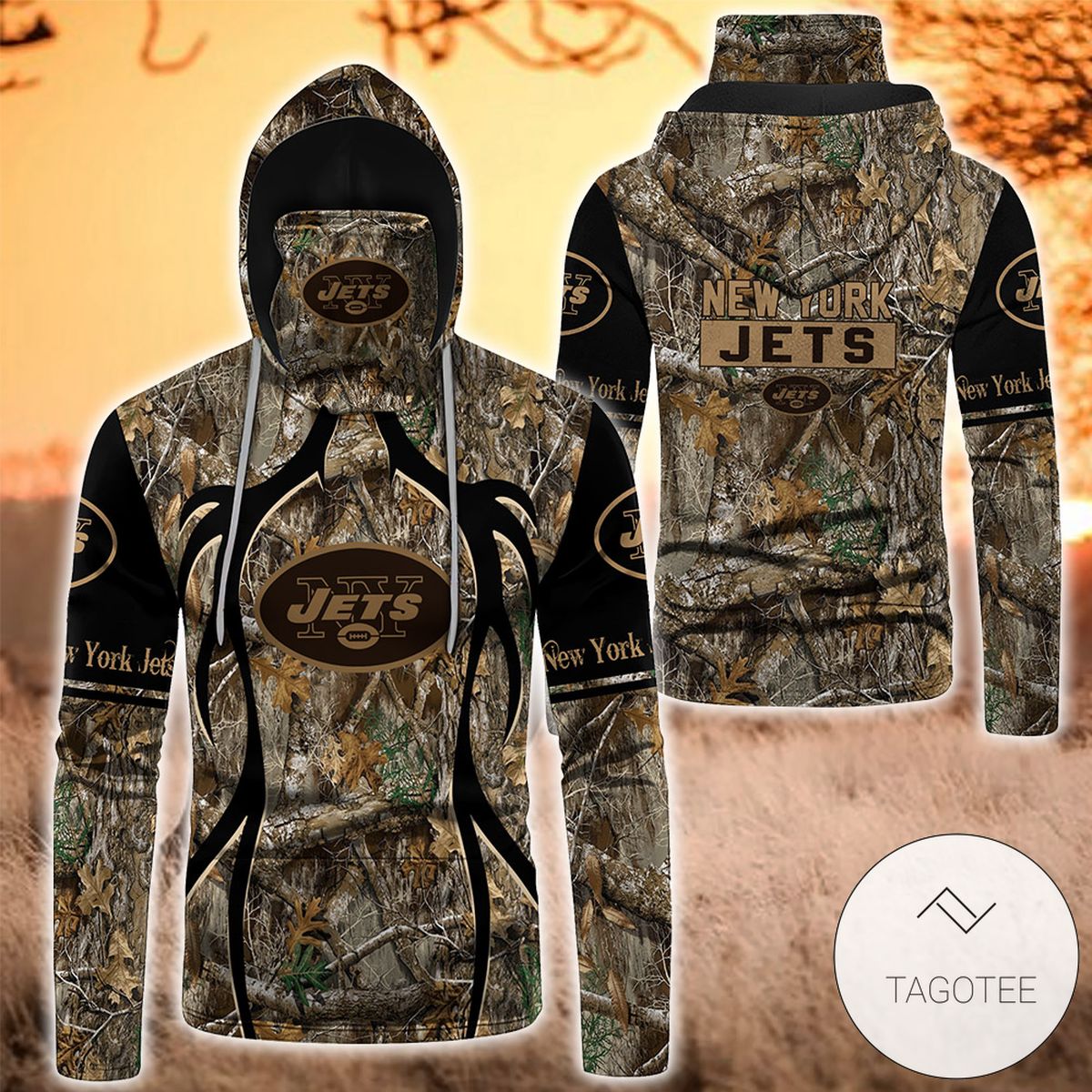 New York Jets Camouflage Pattern Mask Gaiter Hoodie New York Jets Camouflage Pattern Mask Gaiter Hoodie