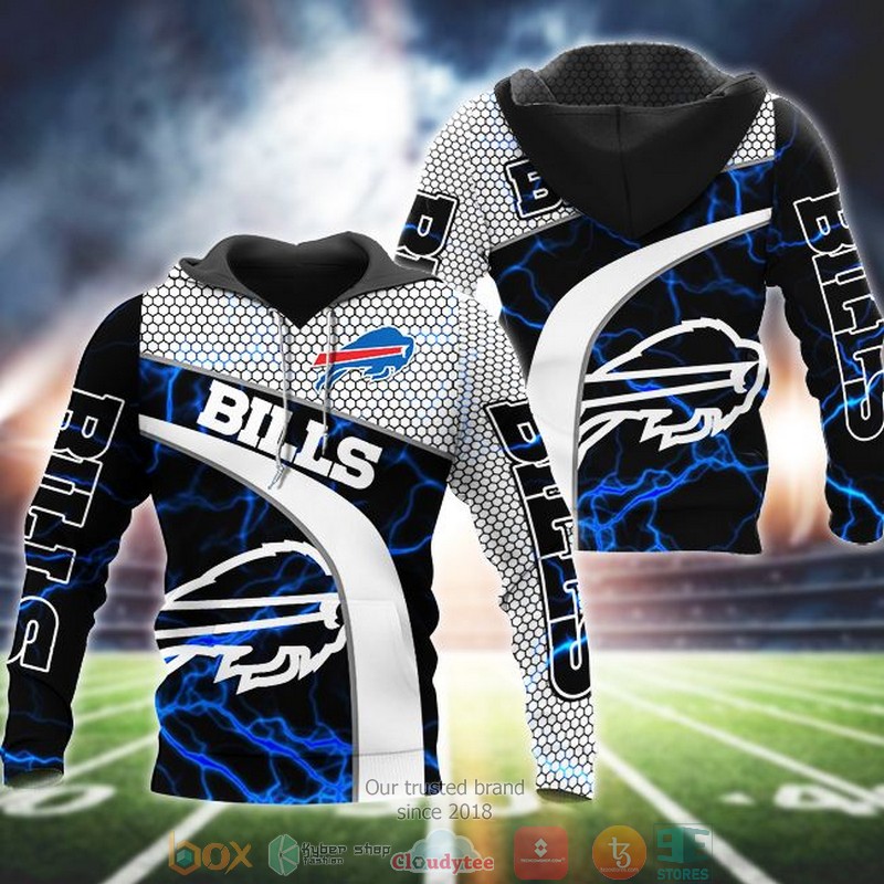 Nfl Buffalo Bills Lightning Black 3D Hoodie Nfl Buffalo Bills Lightning Black 3D Hoodie