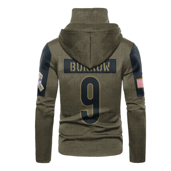 Nfl Burrow 9 Cincinnati Bengals 3D Hoodie Mask Nfl Burrow 9 Cincinnati Bengals 3D Hoodie Mask