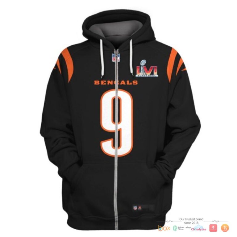 Nfl-Burrow-9-Cincinnati-Bengals-Black-3D-Shirt-Hoodie-2