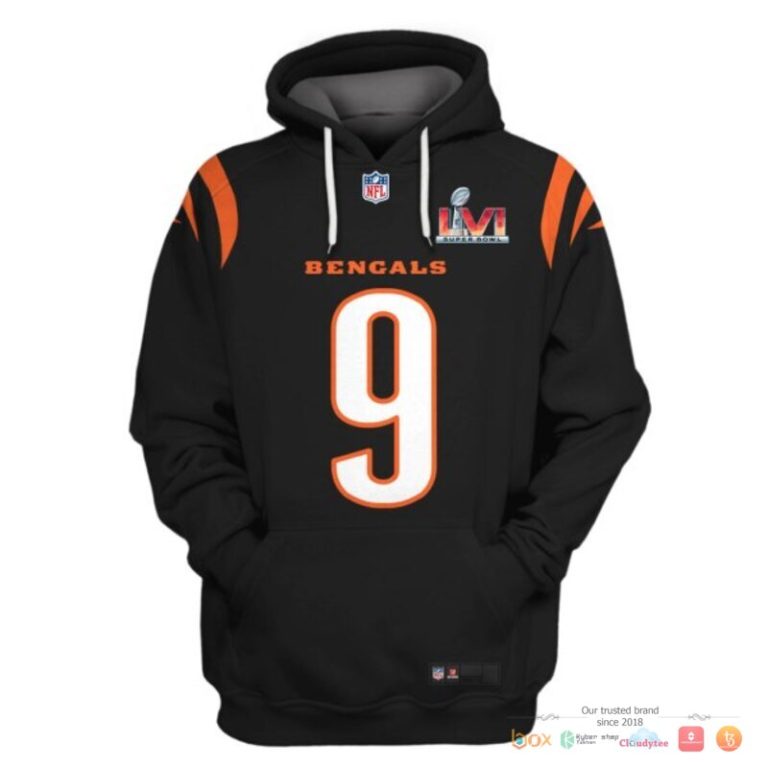 Nfl-Burrow-9-Cincinnati-Bengals-Black-3D-Shirt-Hoodie-3