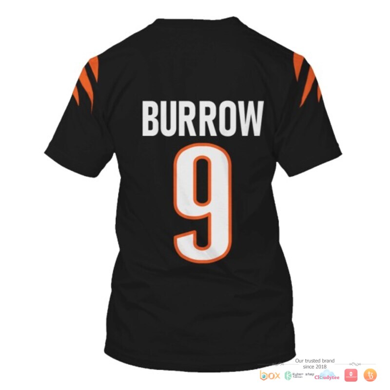 Nfl Burrow 9 Cincinnati Bengals Black 3D Shirt Nfl Burrow 9 Cincinnati Bengals Black 3D Shirt