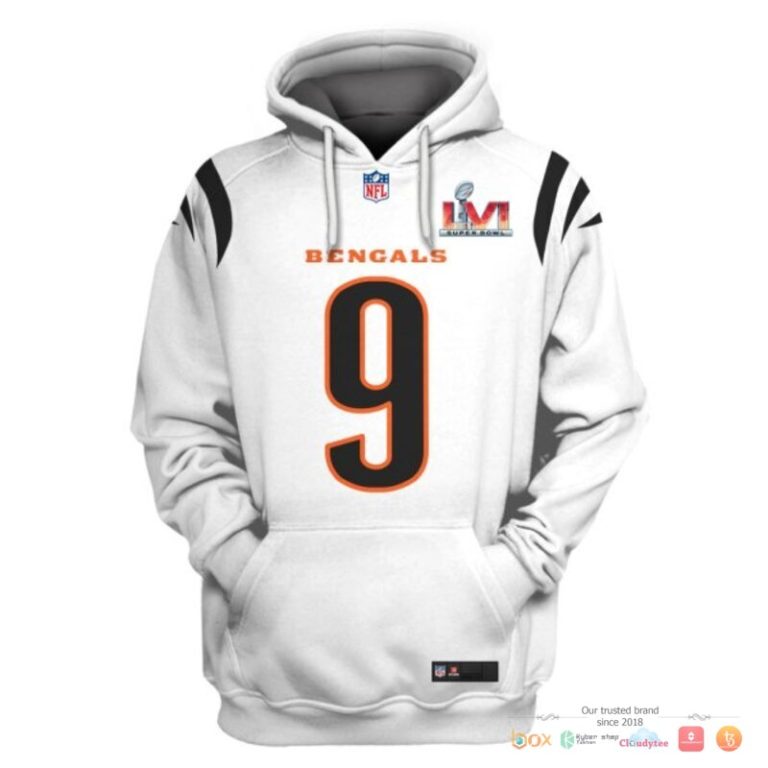 Nfl-Burrow-9-Cincinnati-Bengals-White-3D-Shirt-Hoodie-3