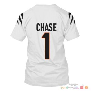 Nfl Chase 1 Cincinnati Bengals White 3D Shirt
