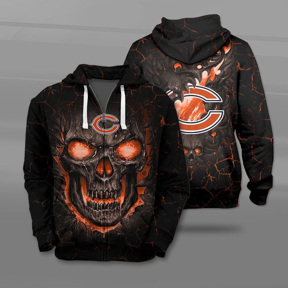 Nfl Chicago Bear Fire Skull Lava 3D Shirt Nfl Chicago Bear Fire Skull Lava 3D Shirt