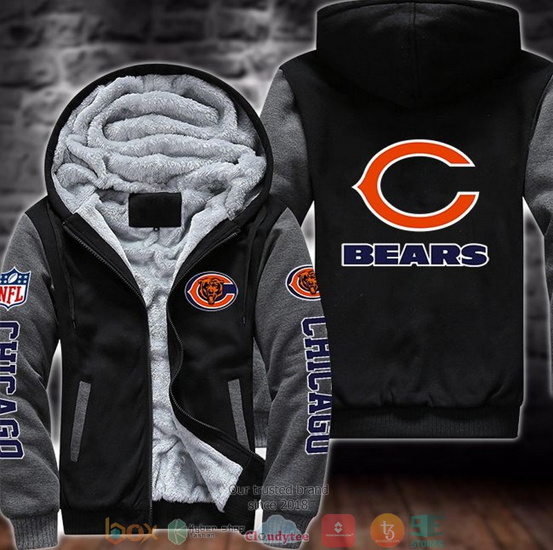 Nfl-Chicago-Bears-Logo-3D-Fleece-Hoodie-Jacket-2