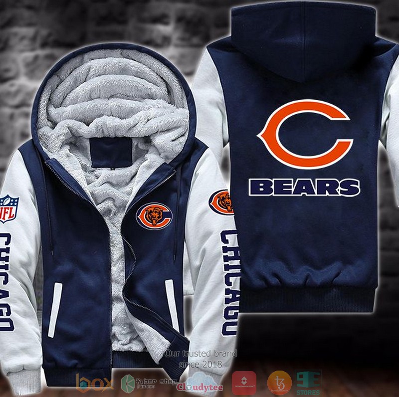 Nfl-Chicago-Bears-Logo-3D-Fleece-Hoodie-Jacket-3
