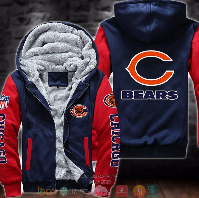 Nfl Chicago Bears Logo 3D Fleece Hoodie Jacket Nfl Chicago Bears Logo 3D Fleece Hoodie Jacket