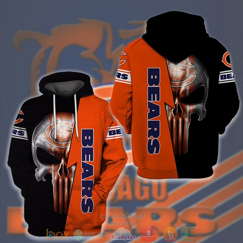 Nfl Chicago Bears Punisher Skull 3D Hoodie Nfl Chicago Bears Punisher Skull 3D Hoodie