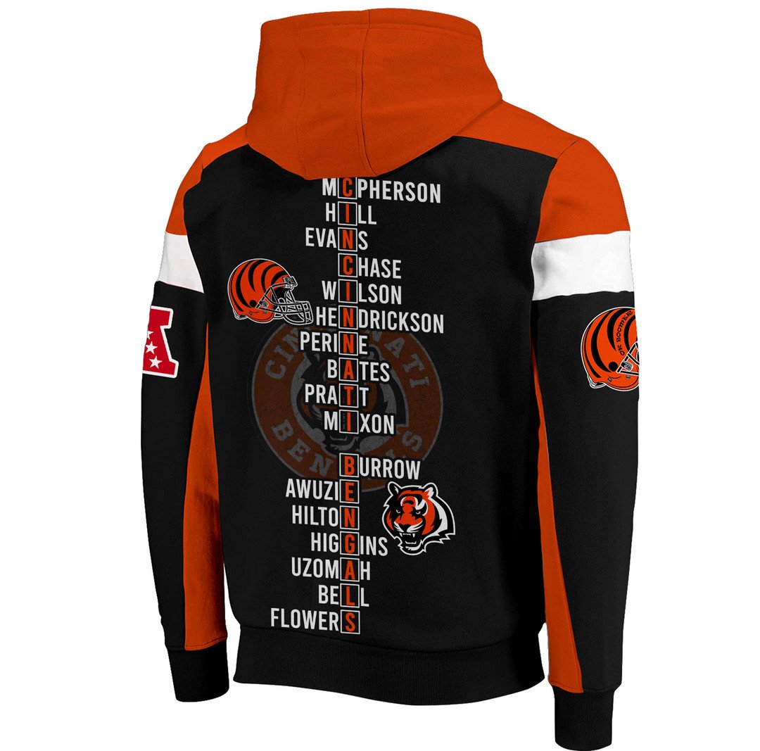 Nfl Cincinnati Bengals 3D Zip Hoodie Nfl Cincinnati Bengals 3D Zip Hoodie