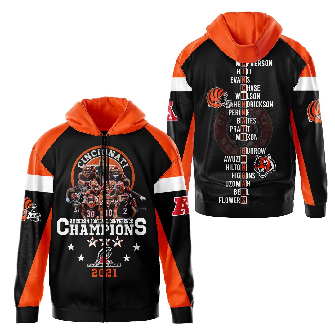 Nfl Cincinnati Bengals American Football Conference Champions 3D Hoodie Nfl Cincinnati Bengals American Football Conference Champions 3D Hoodie