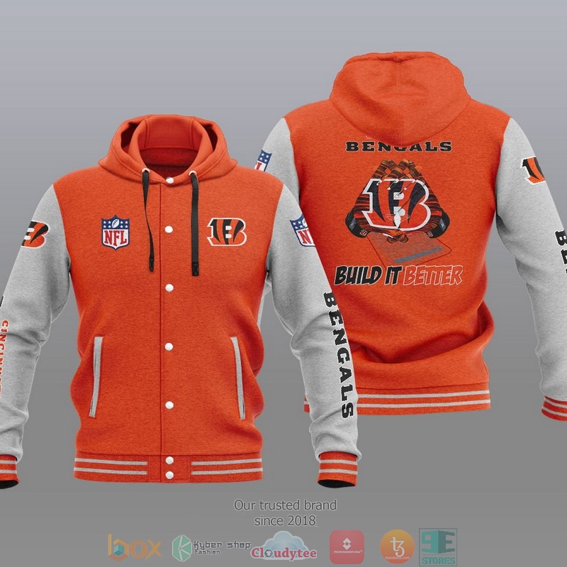 Nfl Cincinnati Bengals Build It Better Baseball Jacket Hoodie Nfl Cincinnati Bengals Build It Better Baseball Jacket Hoodie