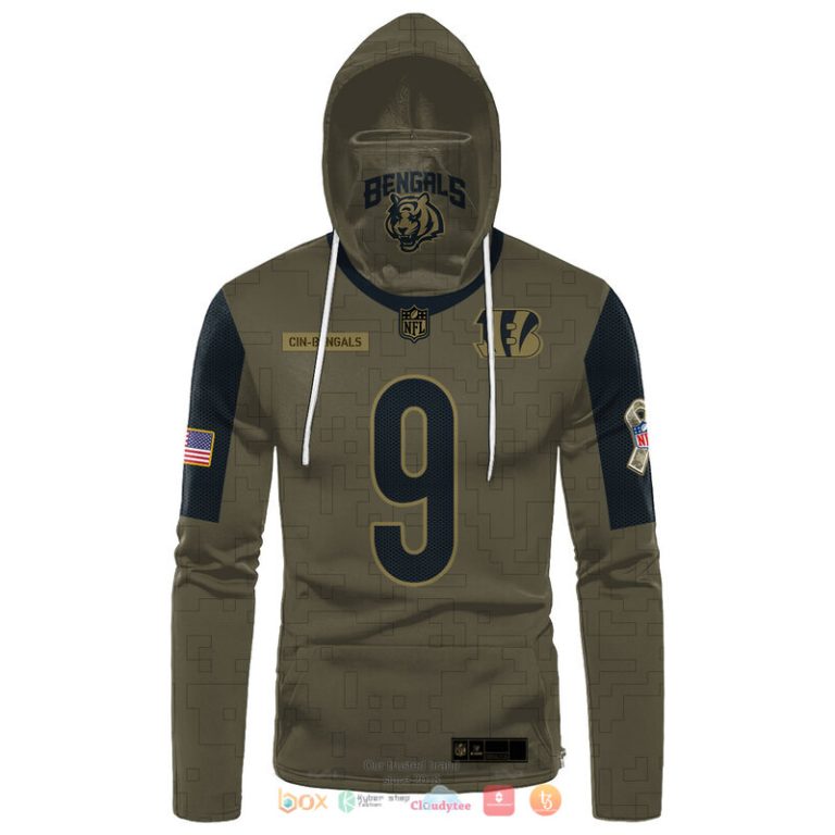 Nfl-Cincinnati-Bengals-Burrow-9-Moss-Green-3D-Hoodie-Mask-2