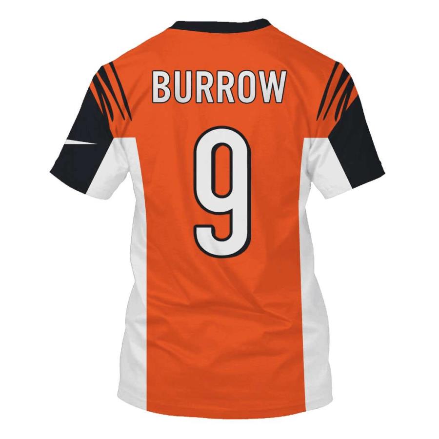 Nfl Cincinnati Bengals Burrow 9 Nike Black Orange 3D Shirt Nfl Cincinnati Bengals Burrow 9 Nike Black Orange 3D Shirt