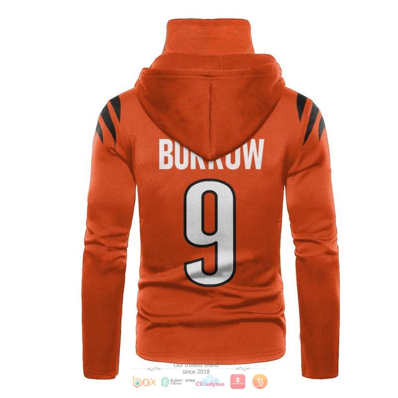Nfl Cincinnati Bengals Burrow 9 Orange 3D Hoodie Mask Nfl Cincinnati Bengals Burrow 9 Orange 3D Hoodie Mask