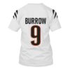 Nfl Cincinnati Bengals Burrow 9 White 3D Shirt