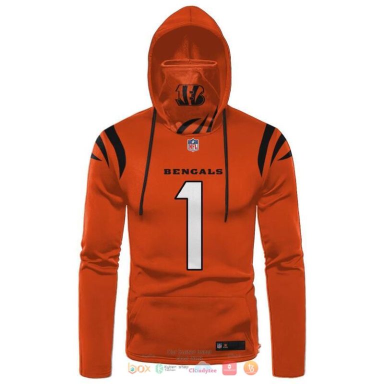 Nfl-Cincinnati-Bengals-Chase-1-Orange-3D-Hoodie-Mask-2