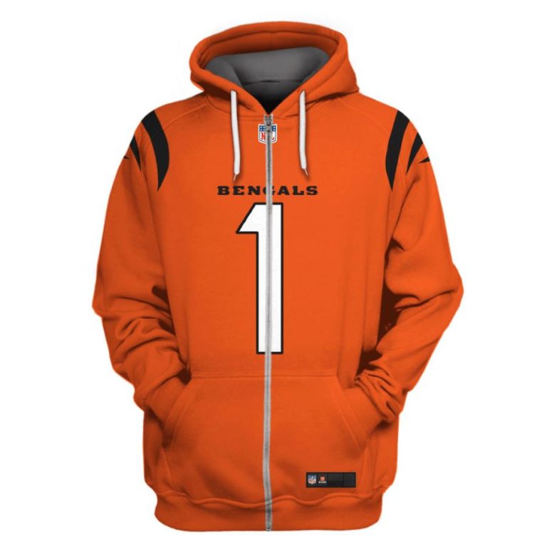 Nfl-Cincinnati-Bengals-Chase-1-Orange-3D-Shirt-Hoodie-2